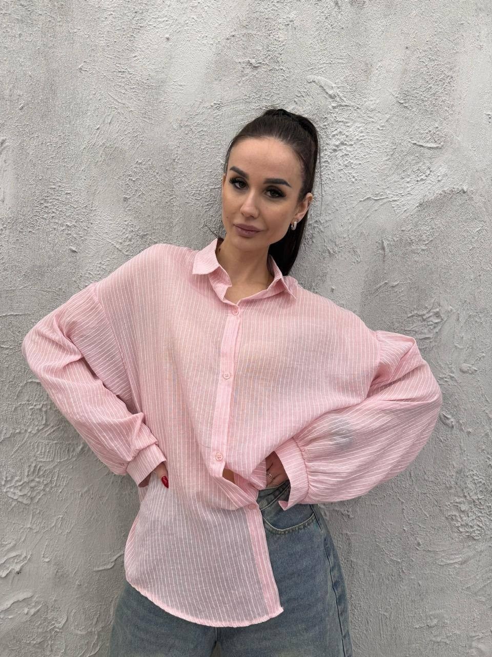 хлопковая рубашка в полоску оверсайз cosmo brand,рубашка женская,хлопковая рубашка в полоску оверсайз,рубашка в розовую полоску,рубашка оверсайз