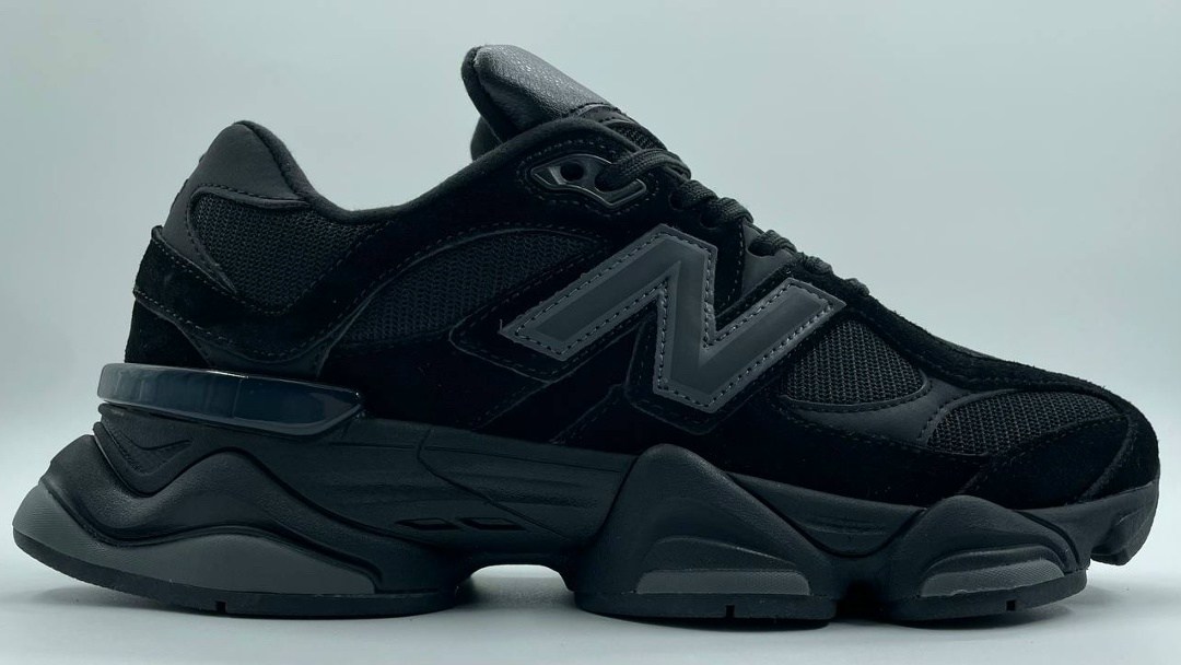 черные кроссовки new balance 9060,кроссовки new balance 9060,кроссовки,new balance 9060 triple black leather,кроссовки new balance 9060 мужские