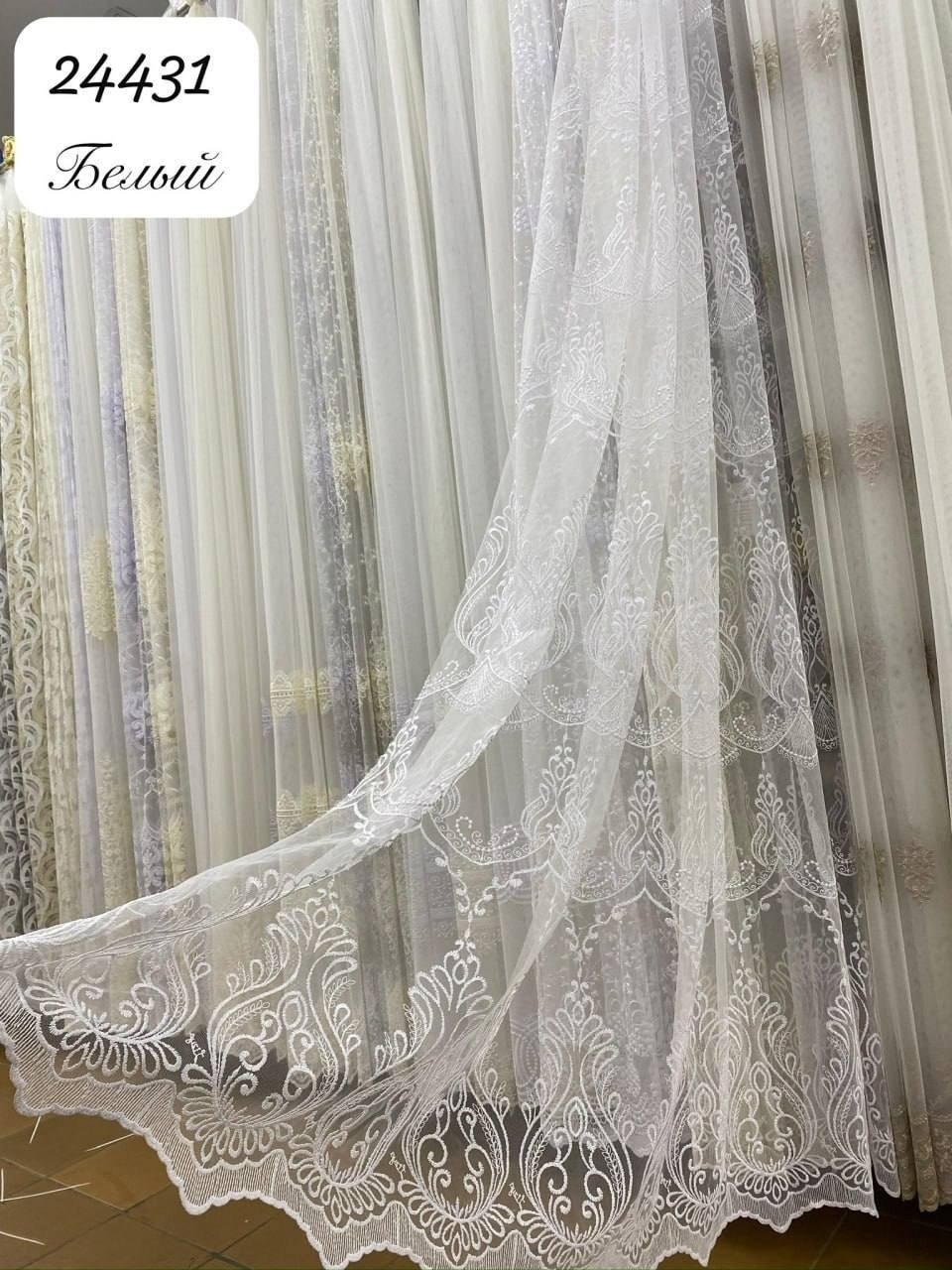 тюль сетка с вышивкой,тюль прозрачная сетка "нежнятина",тюль сетка,тюль красивый роскошный сетка вышивка "ладность"в300 см,тюль вышивка