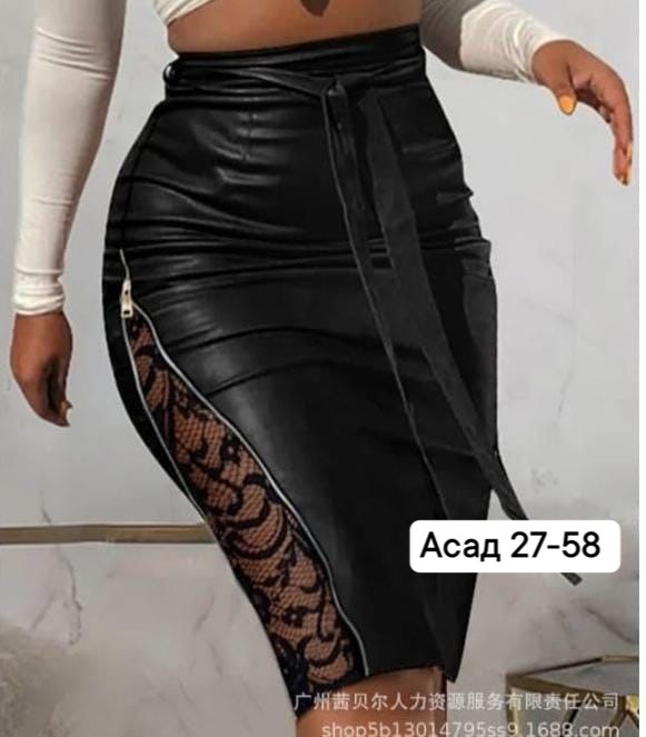 юбка из экокожи,кожаная юбка с разрезом,кожаная юбка с кружевом,юбка эко кожа,кожаная юбка женская