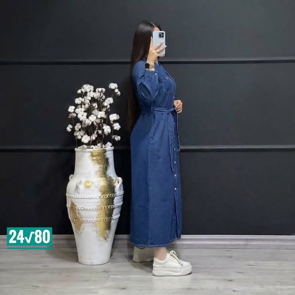 платье рубашка джинсовое длинное офисное макси в пол aisha collection,джинсовое платье-рубашка длины миди,платье джинсовое длинное,джинсовое платье,джинсовое платье рубашка