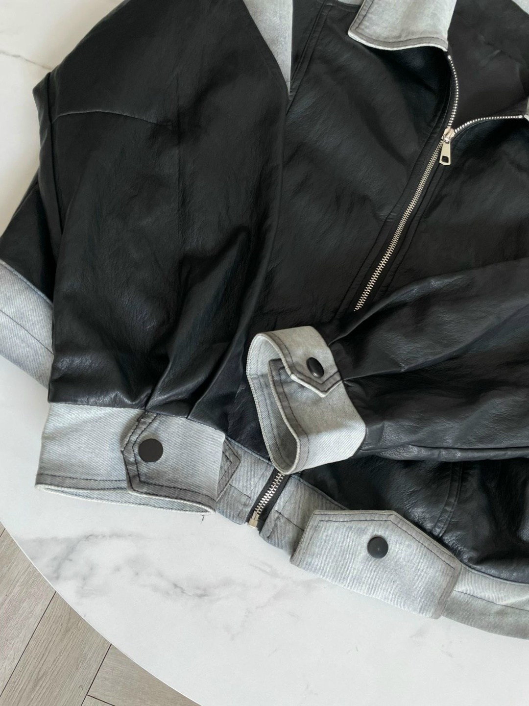 куртка из мягкой экокожи,стильная куртка,куртка женская,комбинированная куртка,куртка