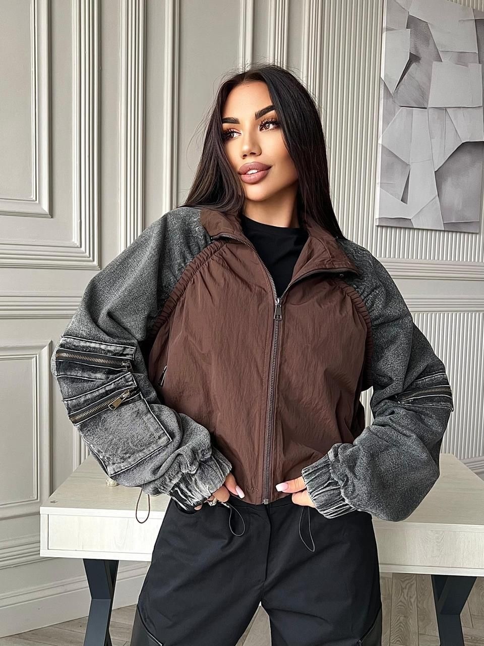 куртка стильная,куртка комбинированная,легкая куртка,куртка,женская куртка