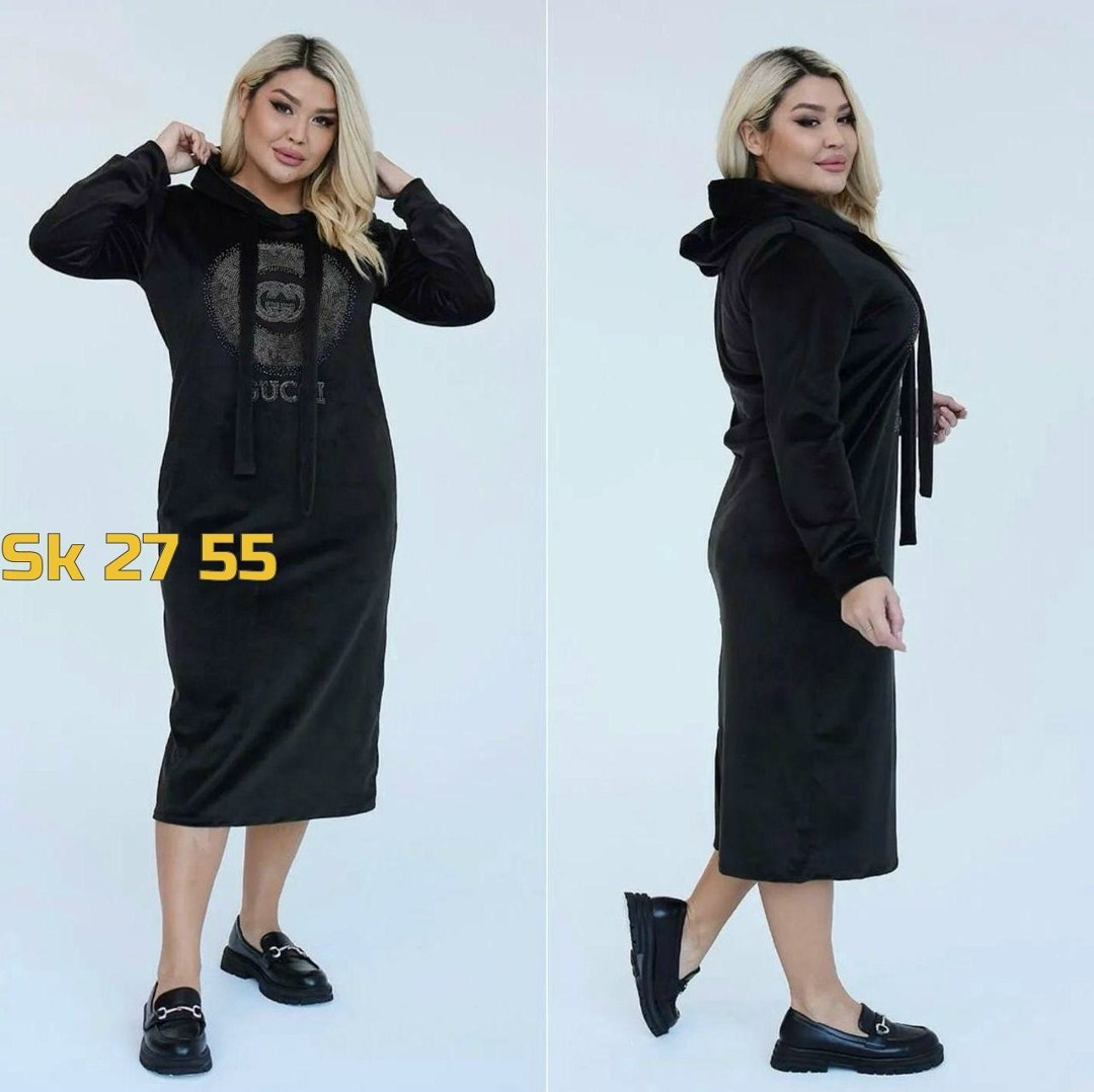 спортивное платье с капюшоном,платье велюр,платье женская,костюм велюровый,платье с капюшоном