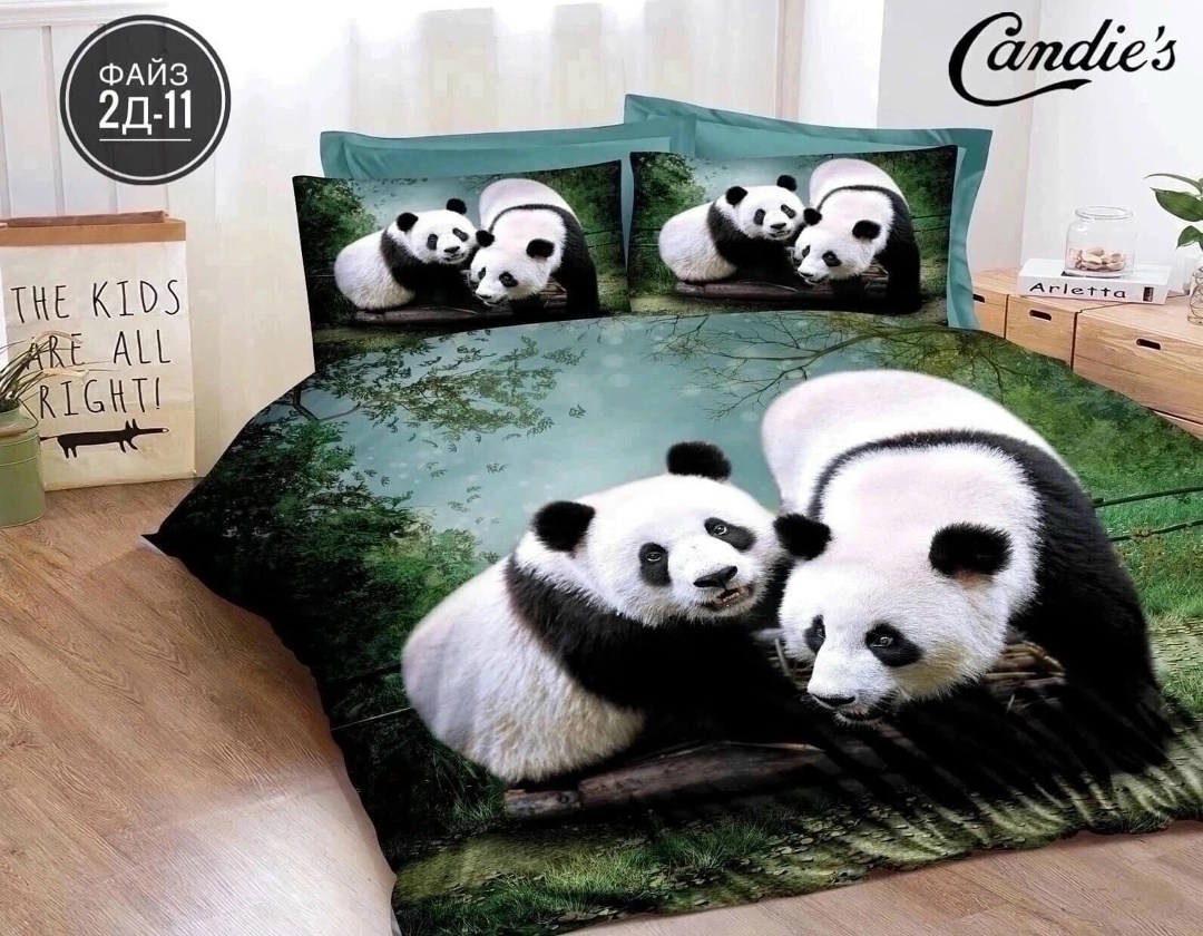 хофф постельное белье панды,постельное белье евро "панда",комплект постельного белья,постельное белье двуспальное с пандой,комплект постельного белья с пандой