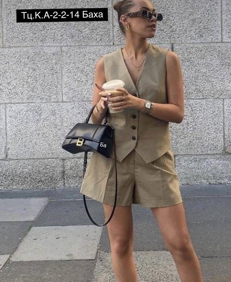 костюм двойка женский с шортами,костюм с шортами и жилеткой,льняной костюм с шортами,женский льняной костюм с шортами,костюм с шортами из льна