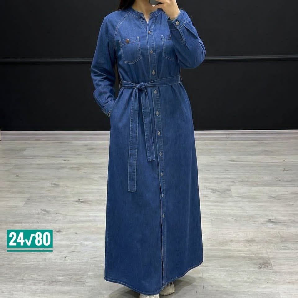 платье рубашка джинсовое длинное офисное макси в пол aisha collection,джинсовое платье-рубашка длины миди,платье джинсовое длинное,джинсовое платье,джинсовое платье рубашка