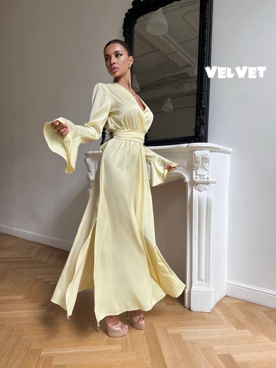 длинное платье с рукавами,атласные платья,длинное платье,платье,шелковое платье в пол