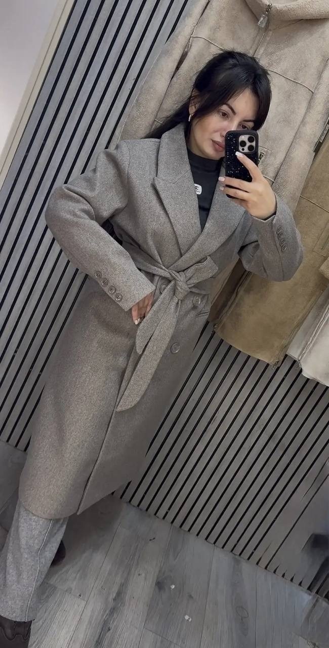 оверсайз пальто,женское пальто,шерстяное пальто,пальто с воротником,серое пальто