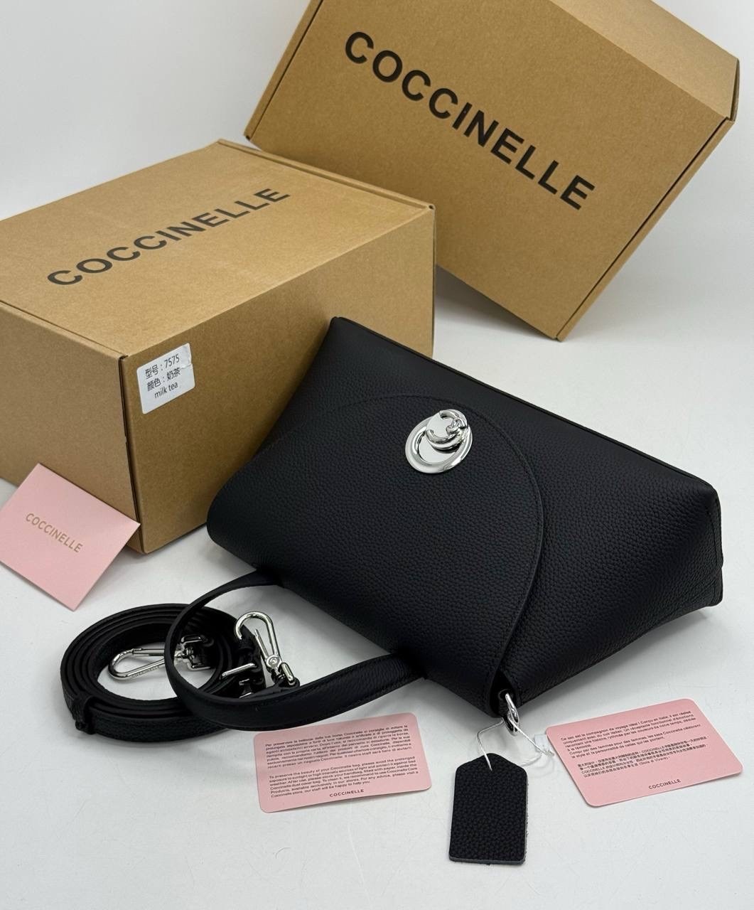 сумка сэтчел coccinelle liya черный,сумка coccinelle,сумка,сумка женская,сумка женская coccinelle