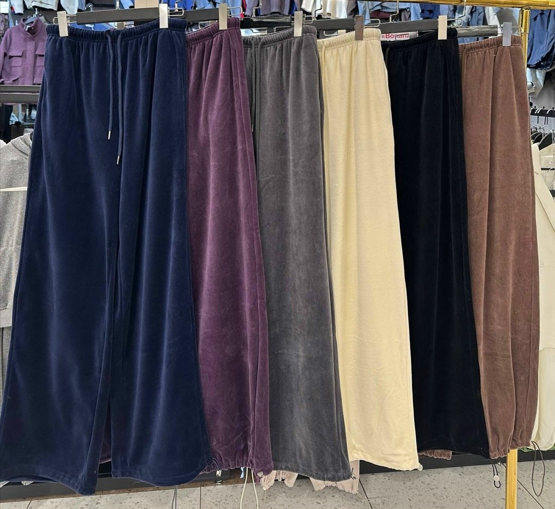 женские бархатные брюки с широкими штанинами,женские широкие брюки,брюки женские велюровые с широкими штанинами,бархатные брюки,повседневные брюки