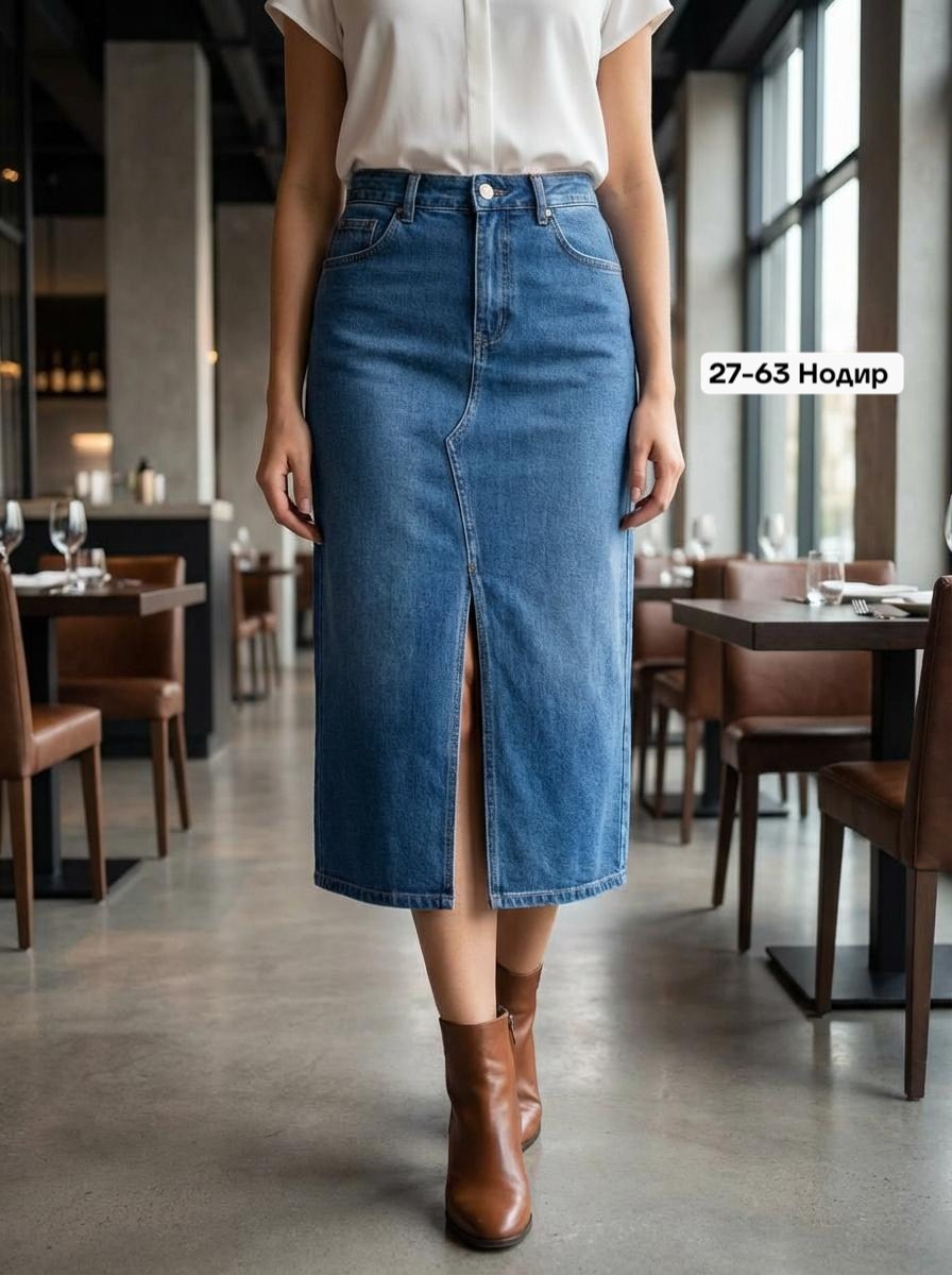 юбка миди джинсовая с разрезом спереди ниже колен,юбка джинсовая,юбка джинсовая миди с разрезом спереди gee,юбка джинсовая миди с разрезом спереди gunikstyle,джинсовая юбка с разрезом