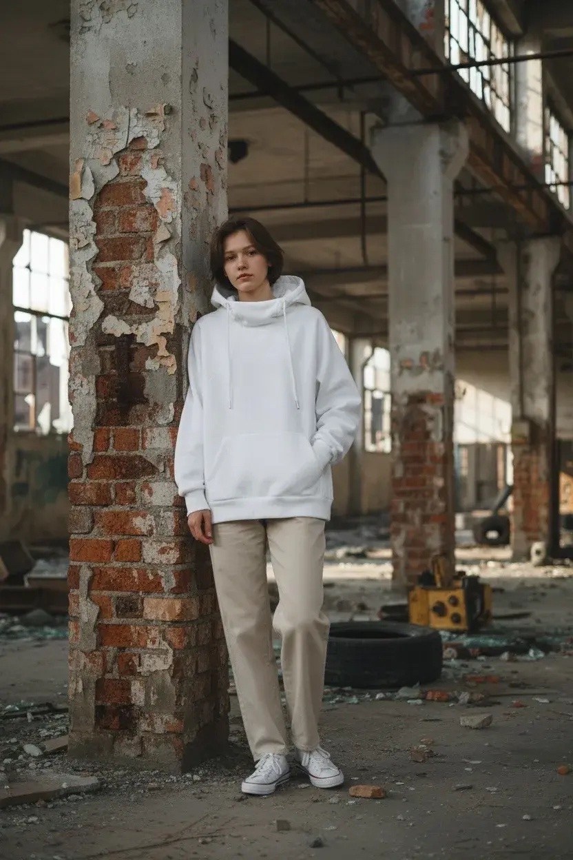 худи унисекс оверсайз easy street молочно-белое,худи оверсайз,худи белое,худи оверсайз унисекс outshine белое,толстовка оверсайз