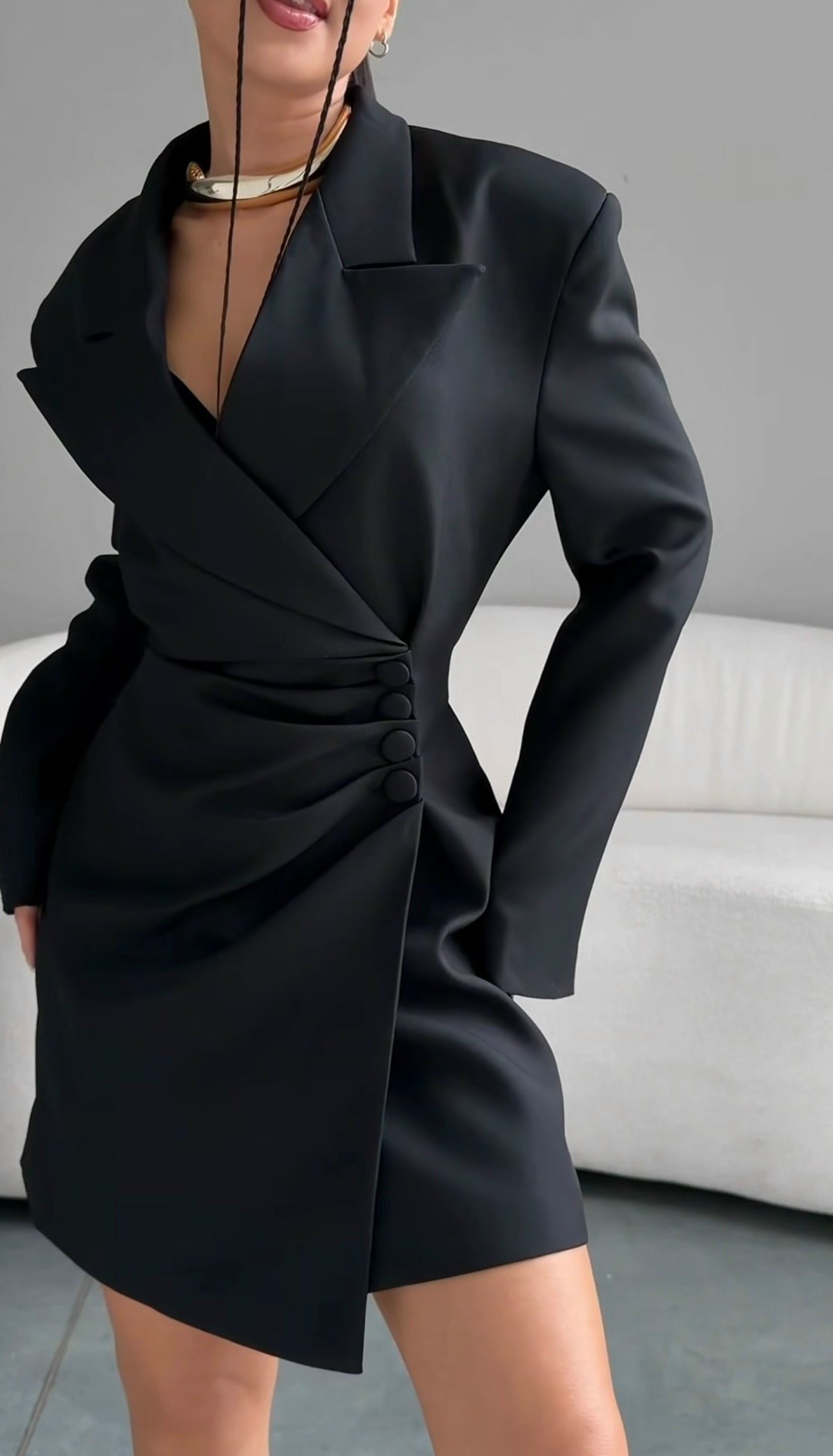 платье-пиджак с запахом,платье пиджак,черное платье пиджак,длинное черное платье с пиджаком,платье и пиджак оверсайз