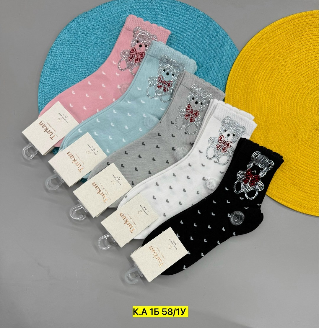 женские носки,носки женские мишка,носки со стразами,носки красивая,носки короткие со стразами