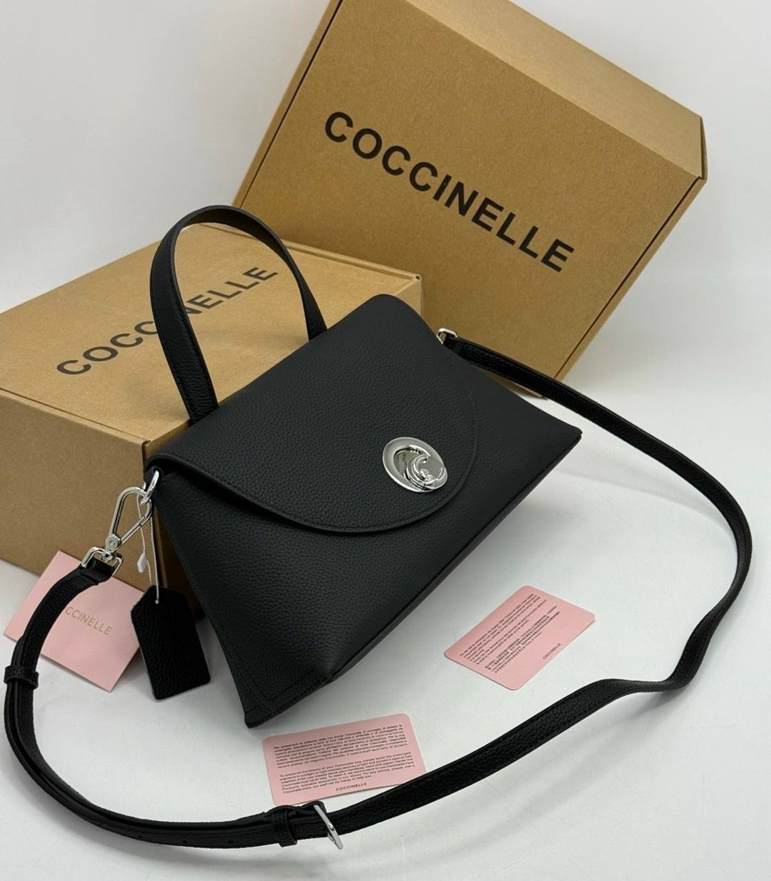 сумка сэтчел coccinelle liya черный,сумка coccinelle,сумка,сумка женская,сумка женская coccinelle