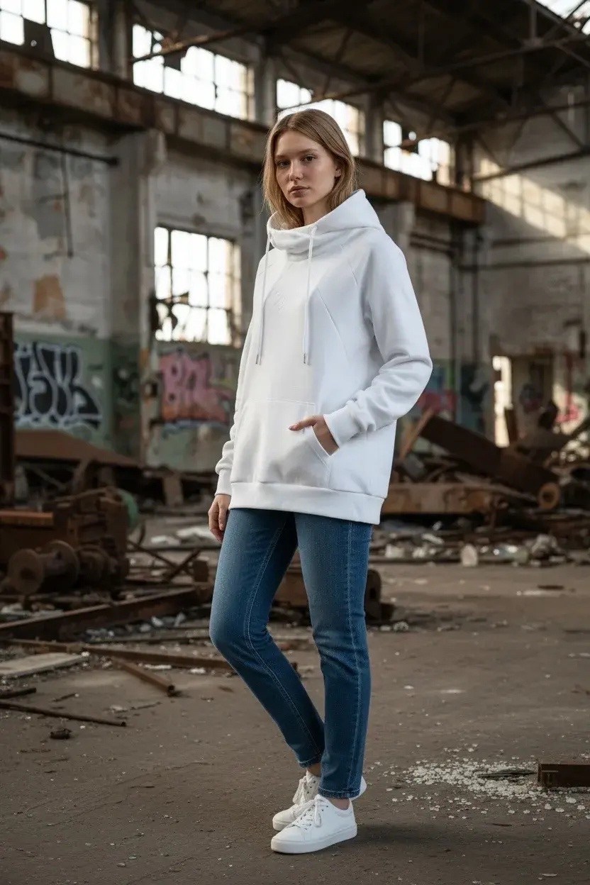 худи унисекс оверсайз easy street молочно-белое,худи оверсайз,худи белое,худи оверсайз унисекс outshine белое,толстовка оверсайз