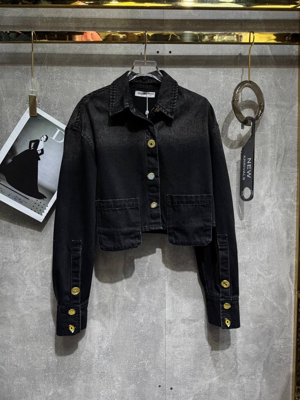 джинсовая куртка,джинсовая куртка женская,укороченная джинсовая куртка,черная джинсовая куртка,короткая куртка