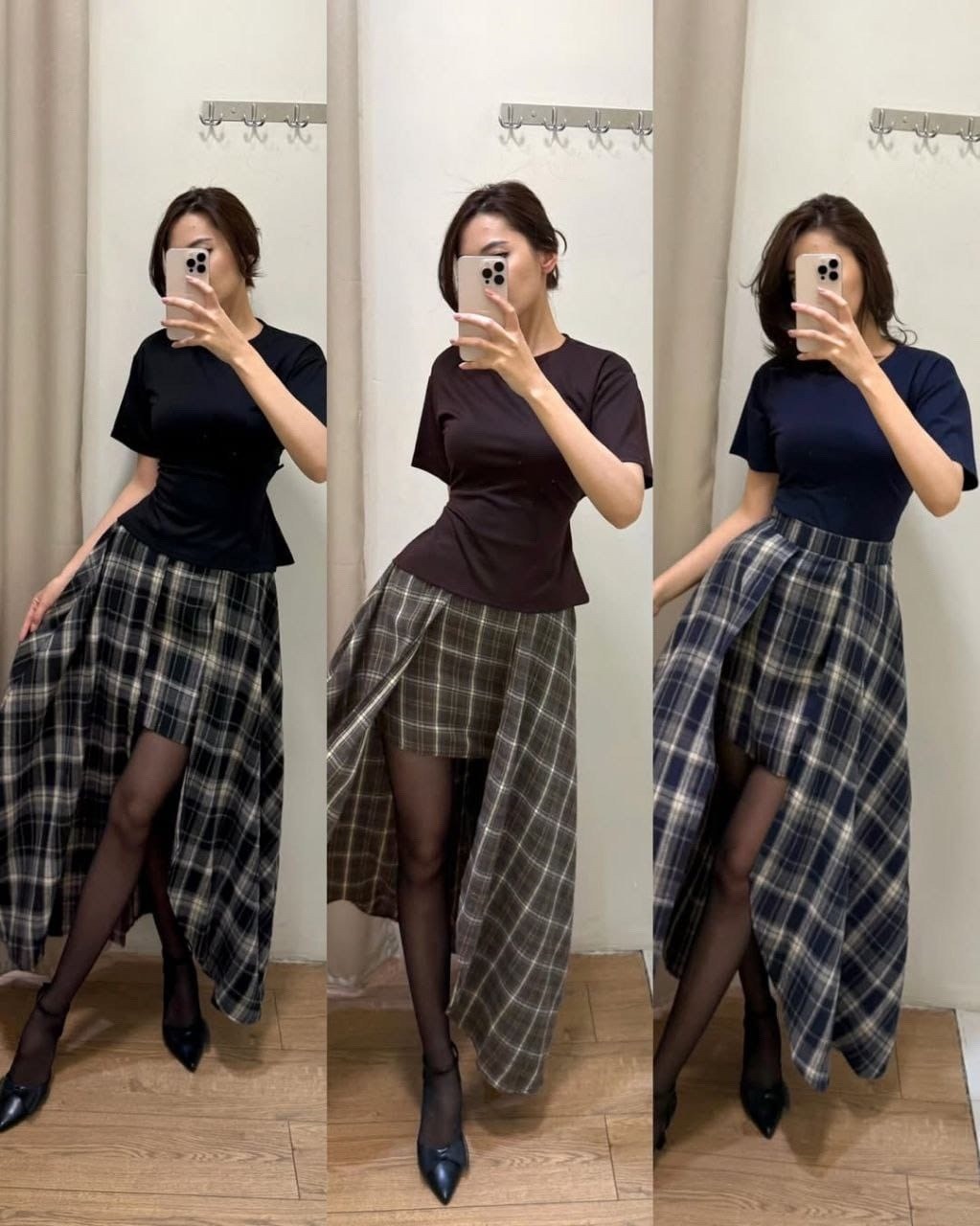 корейская мода,юбка мода,модная юбка,клетчатая юбка,юбка шотландка макси