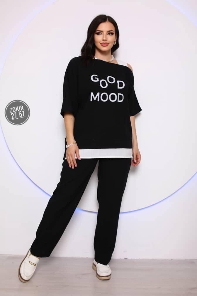 костюм женский,костюм из кулирки,костюм с брюками,костюм трикотажный,брючный комплект liona style 833 пепельно-зеленый