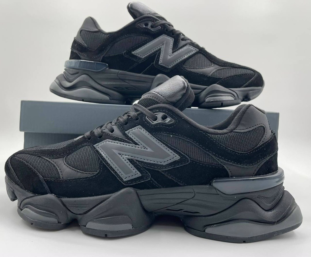 черные кроссовки new balance 9060,кроссовки new balance 9060,кроссовки,new balance 9060 triple black leather,кроссовки new balance 9060 мужские