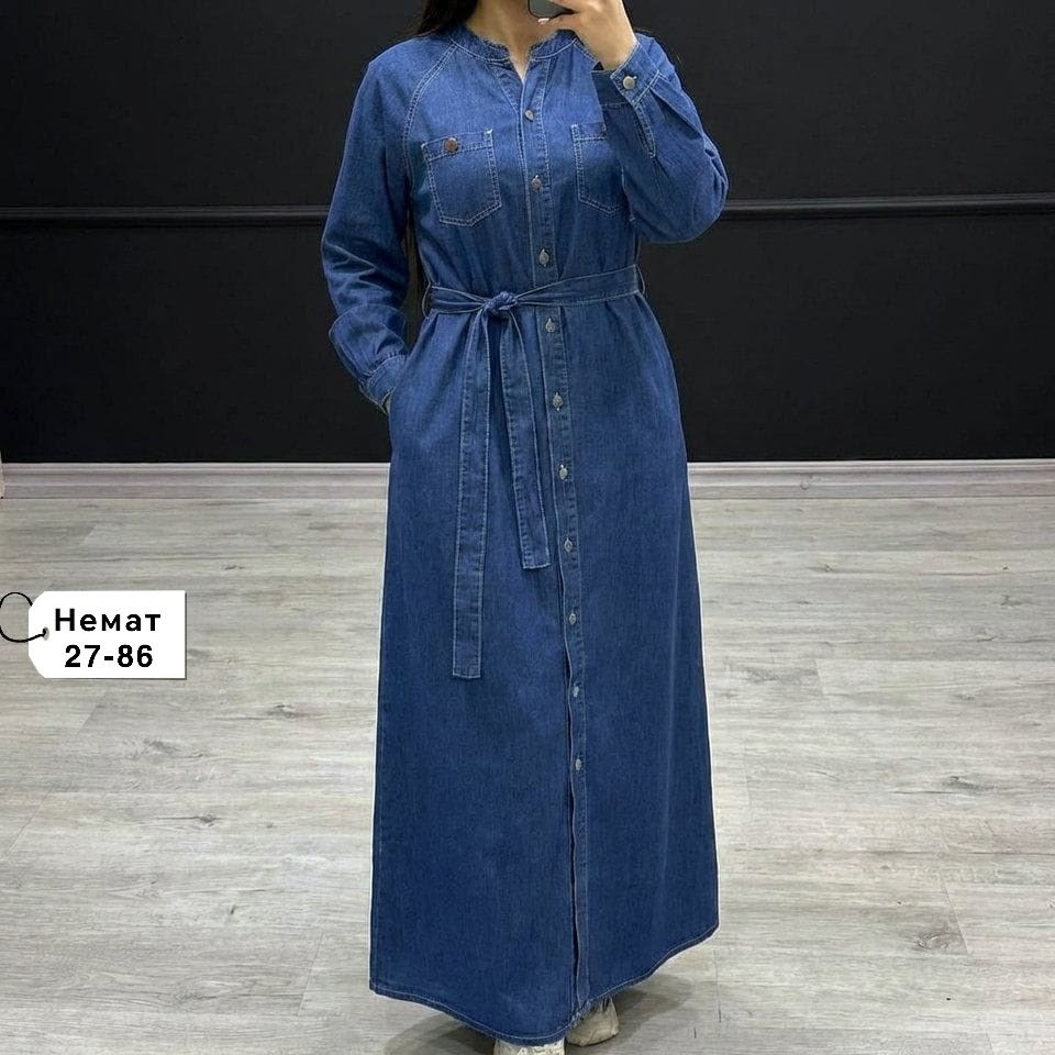 джинсовое платье женское,джинсовое платье,джинсовое платье-рубашка длины миди,платье джинс,джинсовое платье миди