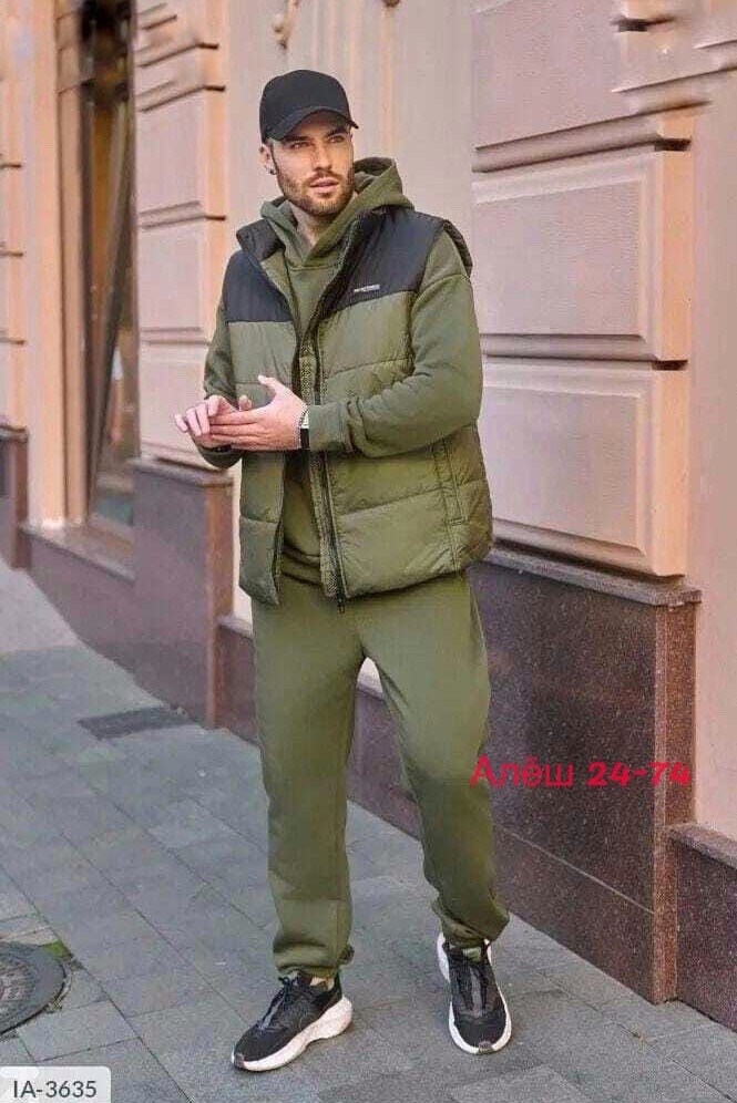 мужской теплый спортивный костюм на флисе с жилетом,жилетка на синтепоне,спортивный костюм тройка мужской с жилетом,костюм спортивный мужской,костюм на флисе
