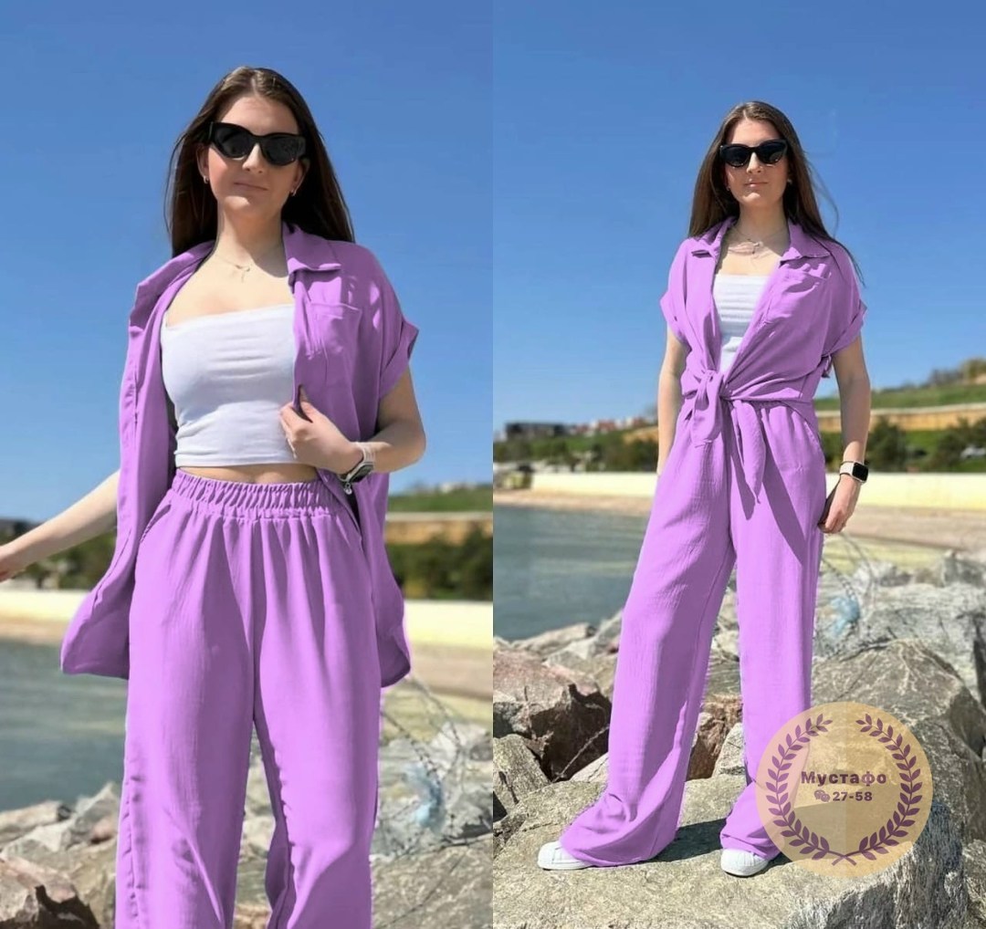 костюм женский брючный летний,костюмы брючный летний,стильные костюмы,женские костюмы,костюм фиолетовый