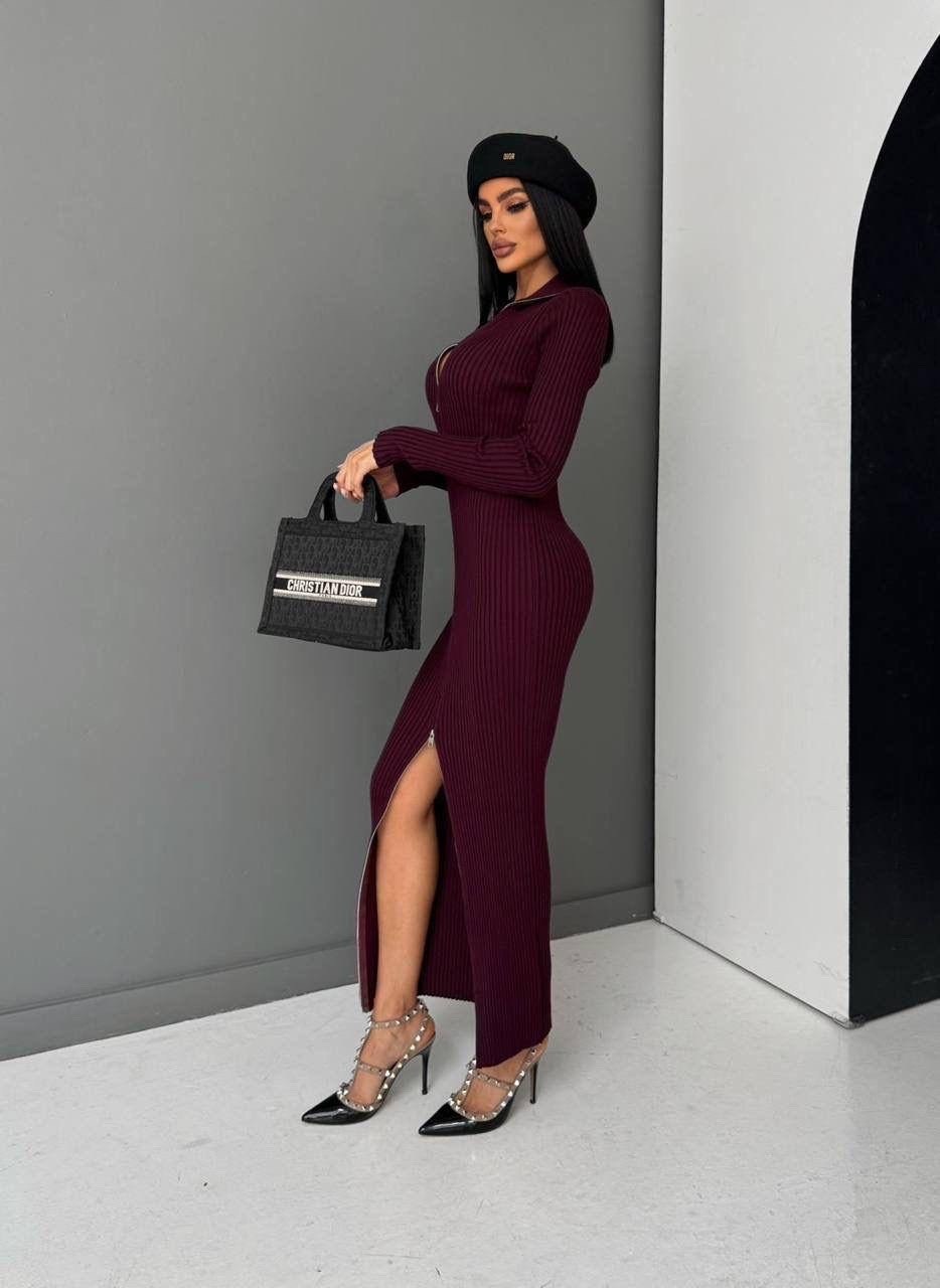 трикотажное платье лапша,платье лапша,трикотажное платье,платье 6006 "лапша - молния" бордовое,стильное платье