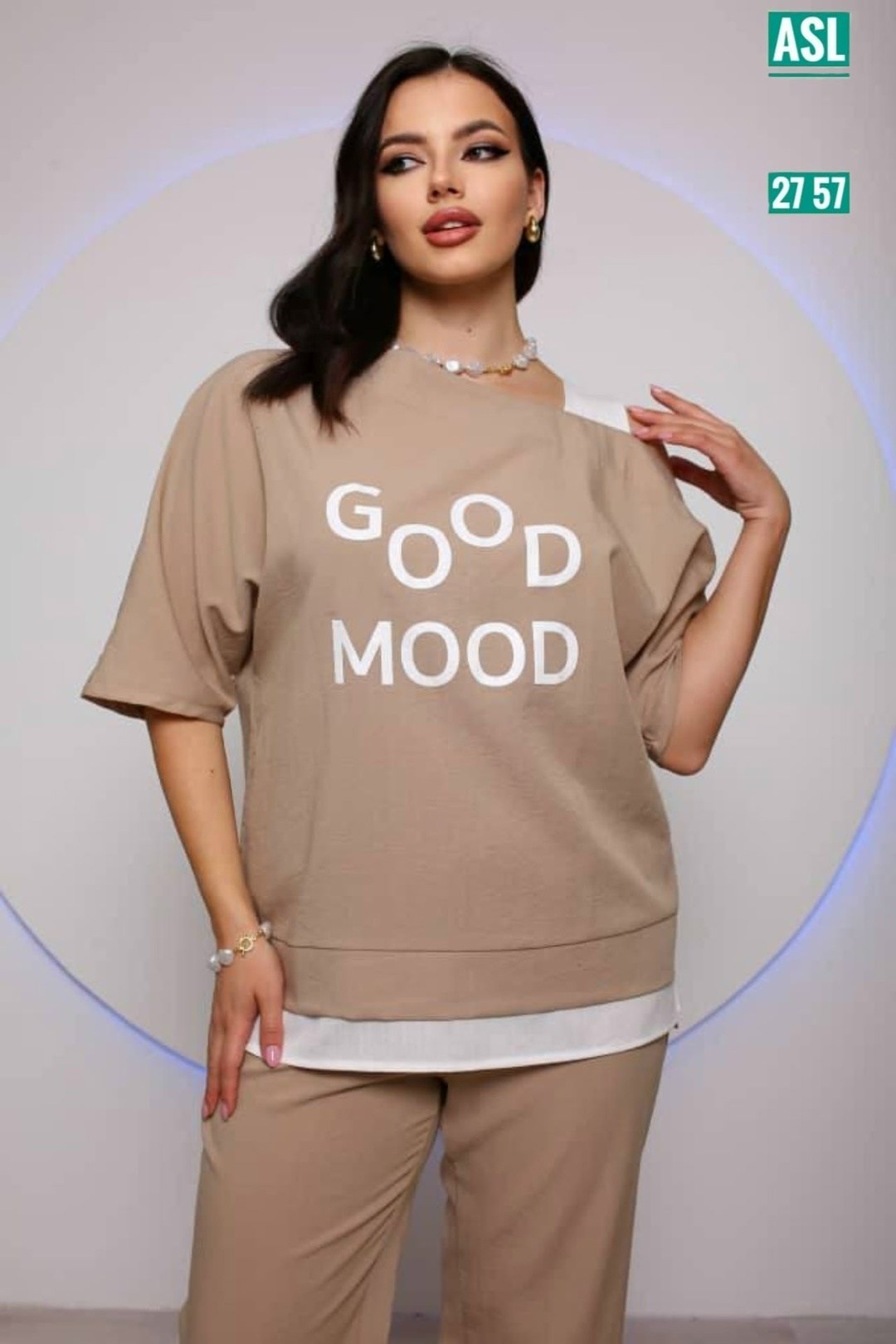 костюмы женские,костюм с брюками,брючный комплект liona style 833 пепельно-зеленый,костюм трикотажный,костюм из кулирки