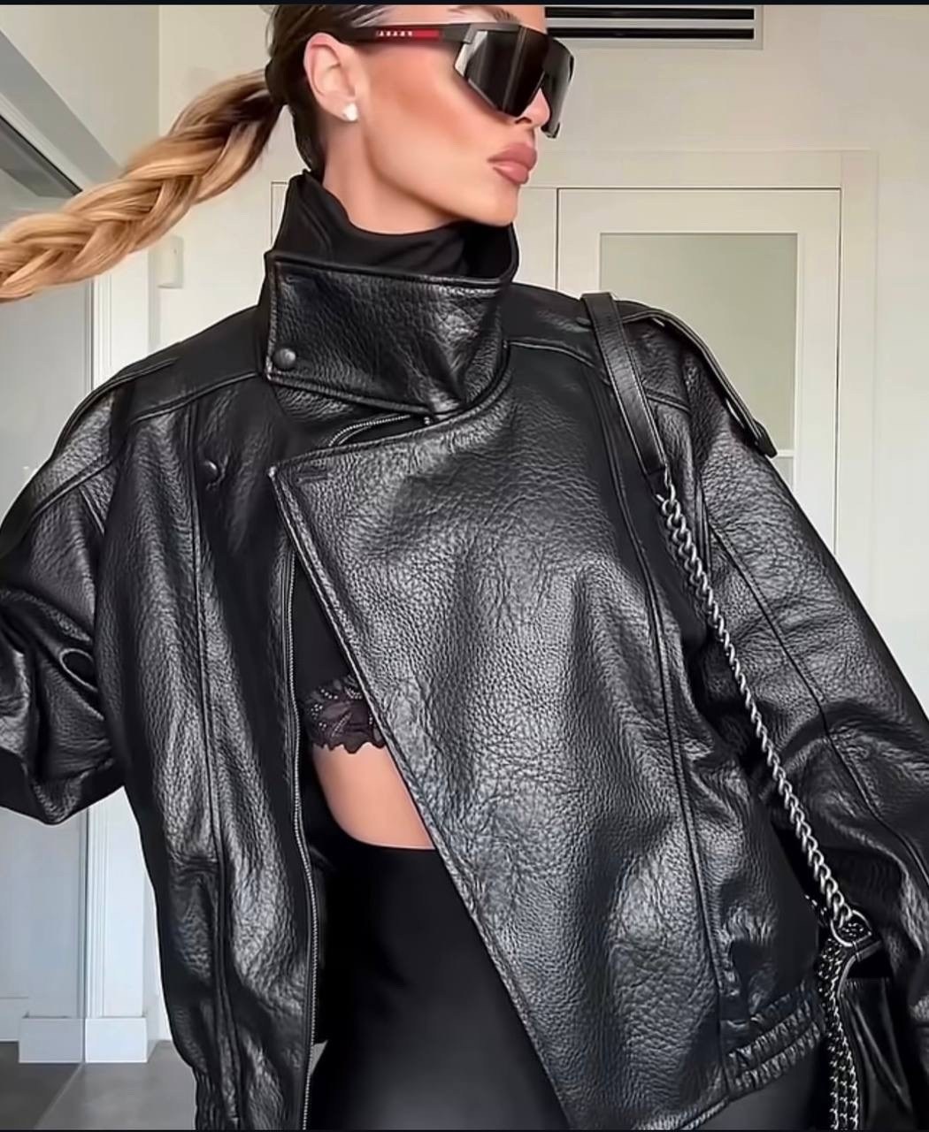 куртка кожаная,женская кожаная куртка,куртка оверсайз,косуха кожаная куртка оверсайз saint shine,косуха оверсайз