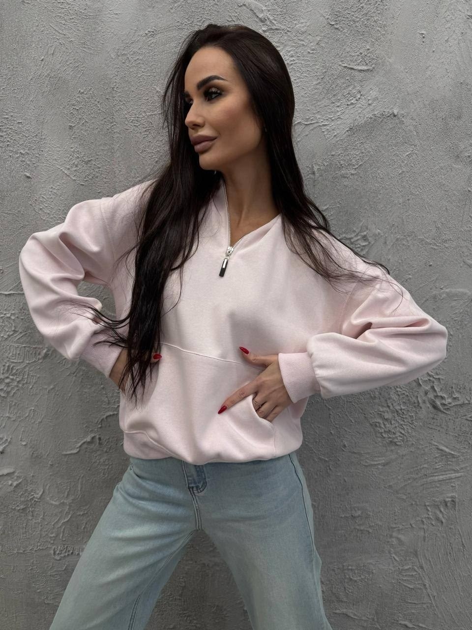 свитшот женская,свитшот оверсайз на молнии без начеса old money,женская кофта,толстовки свитшот,женский свитшот оверсайз