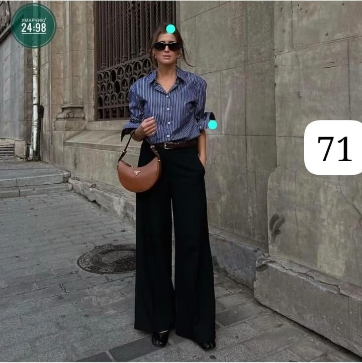 брюки классические широкие палаццо завышенная талия magic people,брюки палаццо,брюки-палаццо с завышенной талией,брюки палаццо женские,модный образ с брюками палаццо