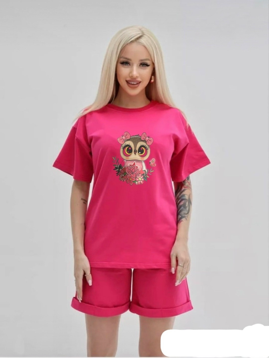 пижама с совами женская,натали костюм 10473,женские костюмы,комплект пижама,пижама женская