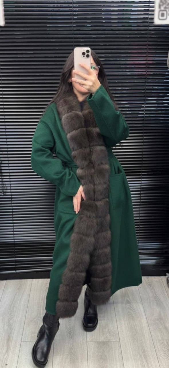 пальто с мехом,пальто шерстяное с мехом соболя stone,кашемировое пальто с мехом,пальто с мехом соболя,утепленное кашемировое пальто с мехом соболя