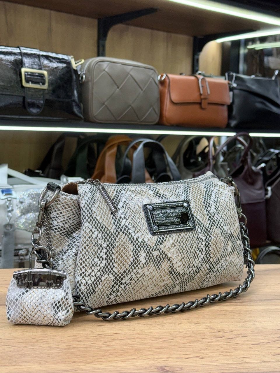 сумка polina eiterou,сумка,сумка из кожи питона,сумка женская из натуральной кожи,женская сумка