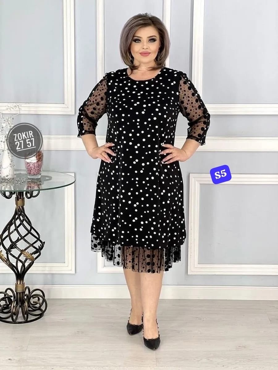 вечернее платье больших размеров нарядное в горошек saliya brand,платье больших размеров в горошек,платье женское праздничное больших размеров,платье вечернее больших размеров нарядное в горошек,плать