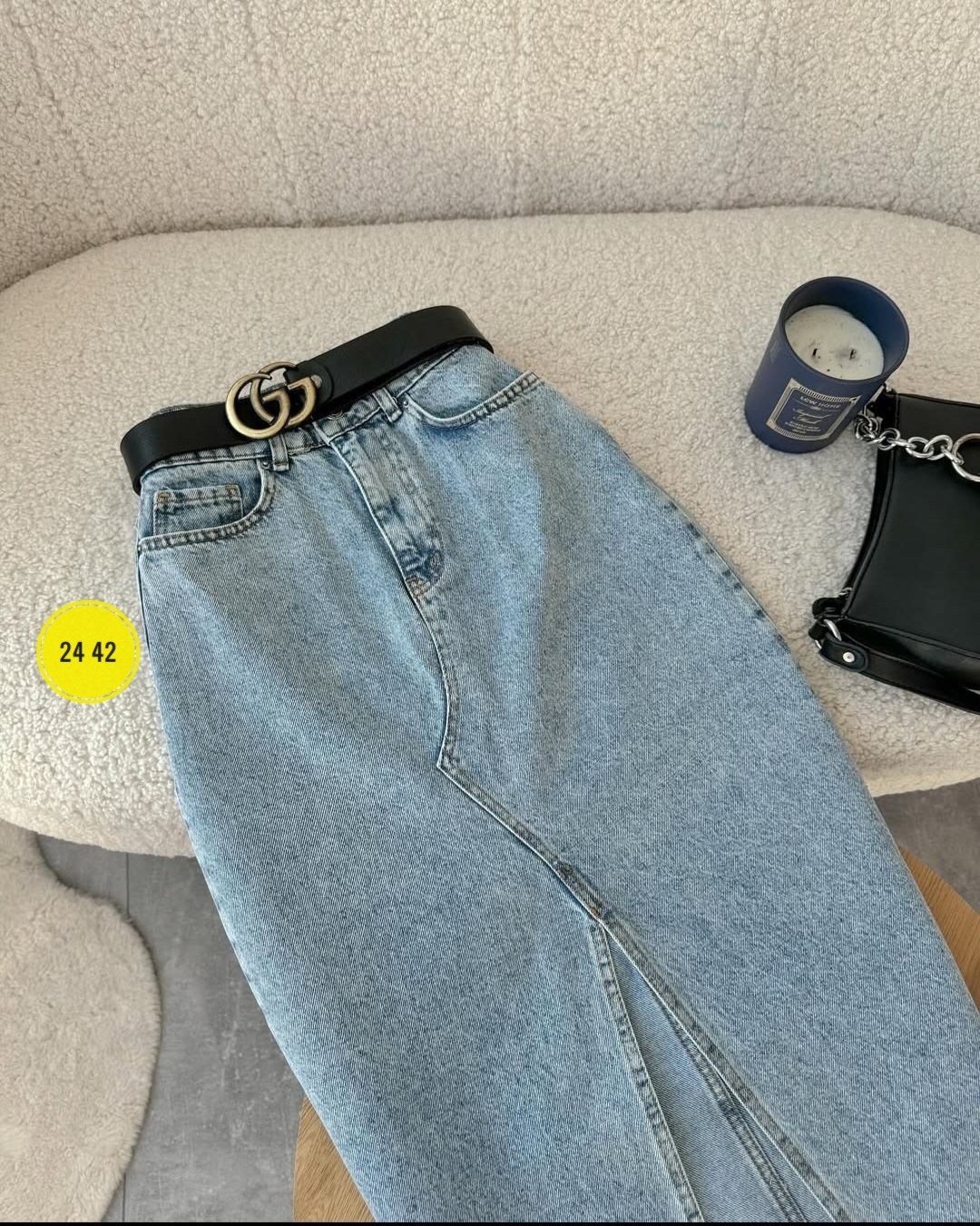 джинсовая юбка,юбка джинсовая с разрезом,джинсовая юбка миди,женская джинсовая юбка,джинсовая юбка миди с разрезом