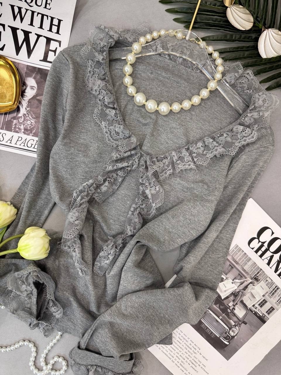 кофта с рюшами,женская кофта,кофточка с рюшами,вязаные свитера,серый джемпер