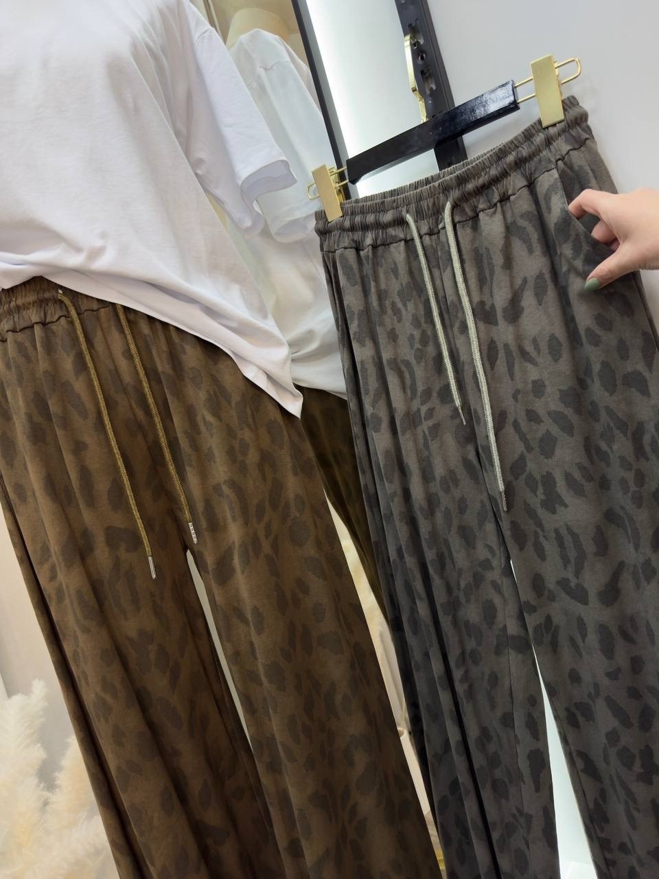 брюки с леопардовым принтом,леопардовые брюки,джинсы с леопардовым принтом,джинсы syiwidii женские с леопардовым принтом,брюки прямого покроя с леопардовым принтом