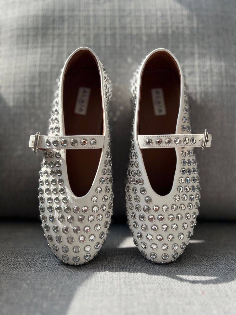 alaia балетки,,балетки кожаные,туфли со стразами для девочки,балетки