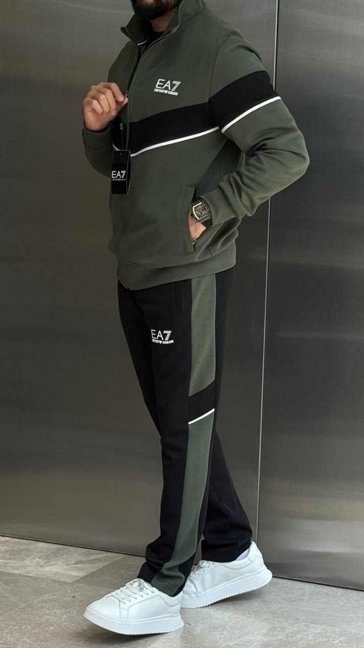 мужские спортивные костюмы,спортивный костюм ea7 6rpv61 зеленый,спортивный костюм armani,мужская спортивная одежда,костюм ea7 мужской