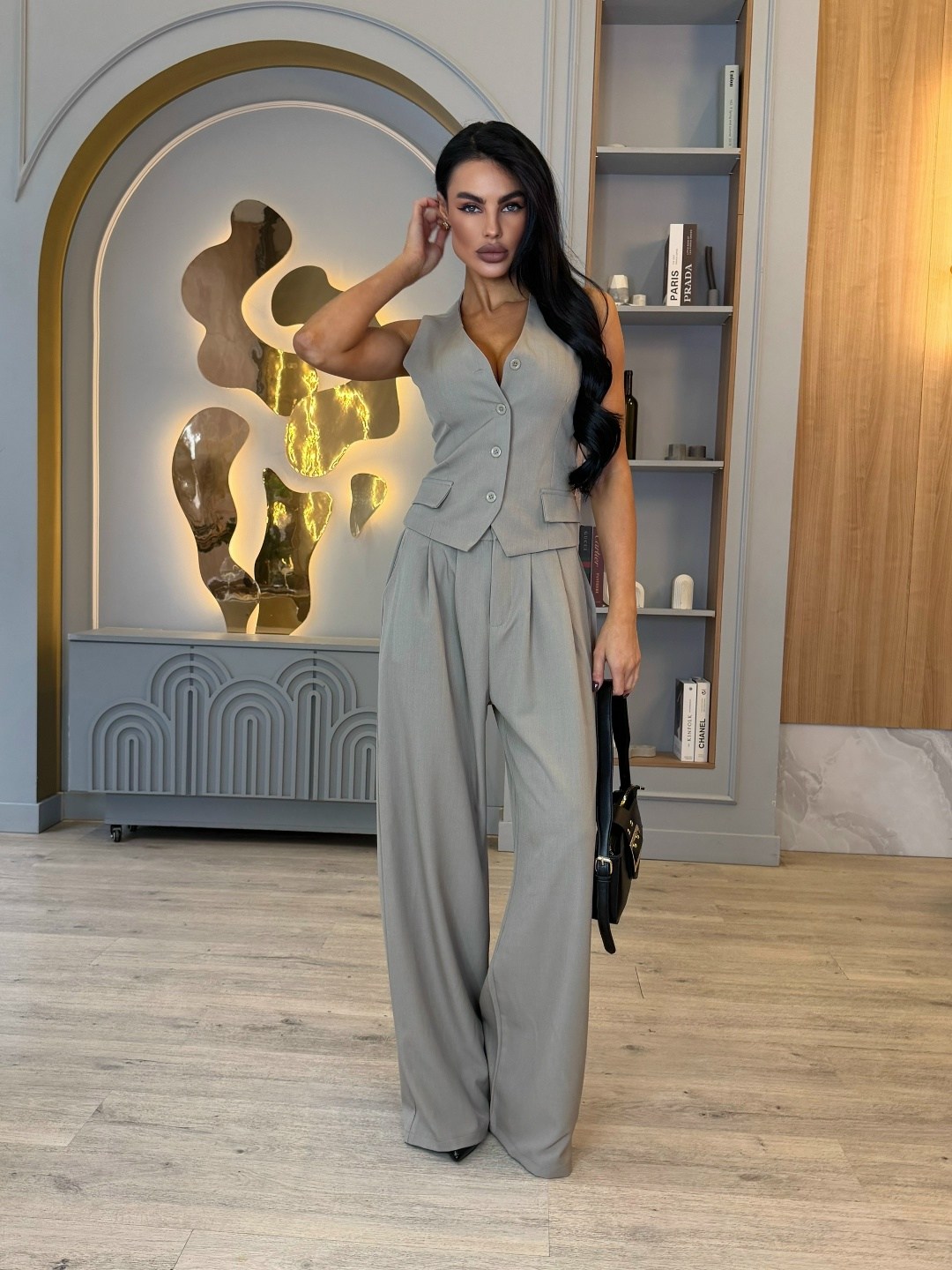 брючный костюм,костюм с жилетом брючный классический ne.skromno,брючный костюм женский,костюм брючный деловой с жилетом dayando,костюм с брюками