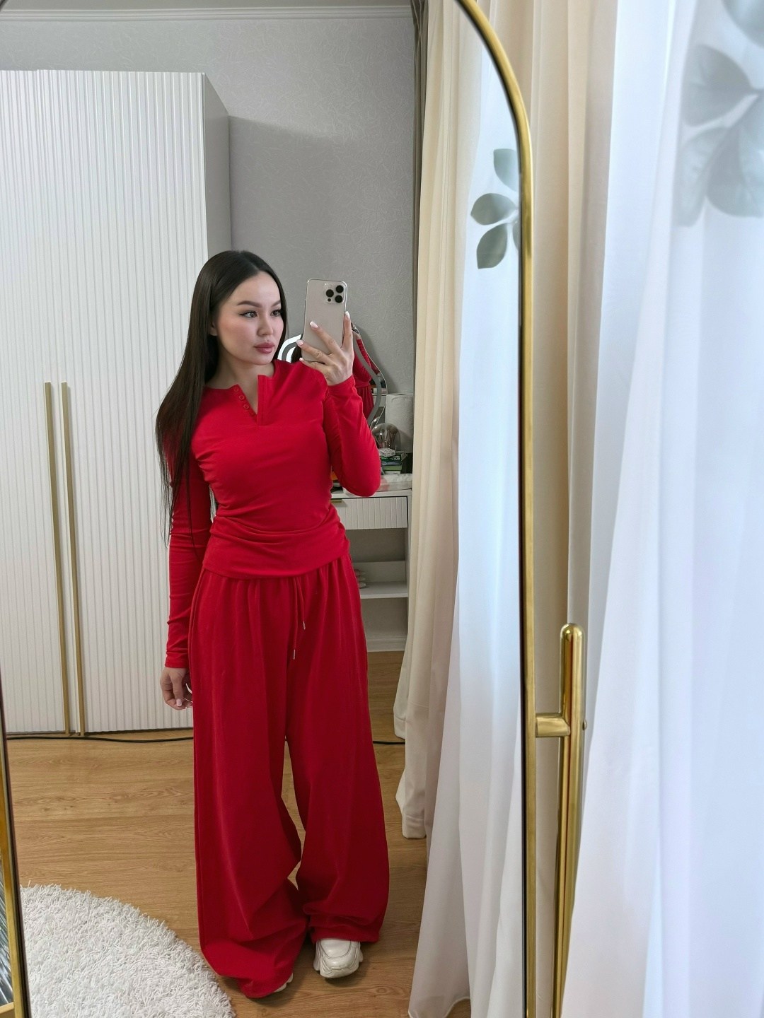 костюм dilanavip 2065 красный,трикотажные костюмы,женский костюм,костюм с брюками палаццо,костюм женский брючный