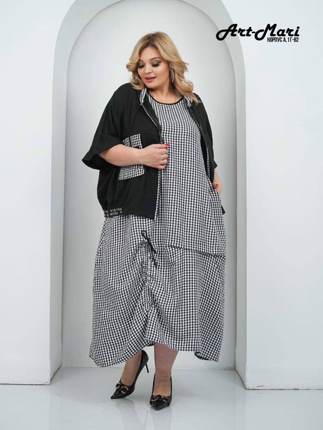 больших размеров,женский брючный костюм в клетку,одежда больших размеров,женский костюм,одежда для полных
