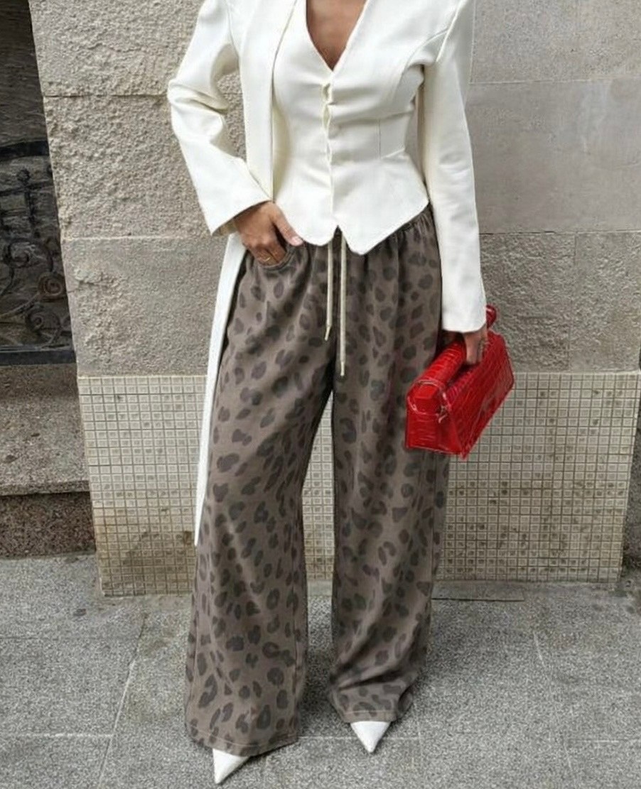 брюки с леопардовым принтом,леопардовые брюки,джинсы с леопардовым принтом,джинсы syiwidii женские с леопардовым принтом,брюки прямого покроя с леопардовым принтом
