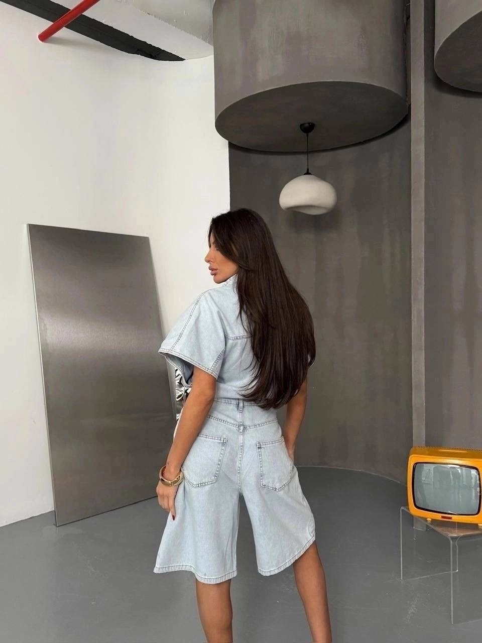 джинсовые комбинезоны,комбинезон летний с шортами джинсовый ella woman,джинсовый комбинезон шорты,джинсовый комбинезон женский,стильный джинсовый летний комбинезон с шортами