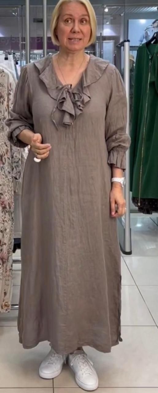 свободное платье из льна,платье бохо стиле шик,одежда в стиле бохо,стильное платье,льняное платье