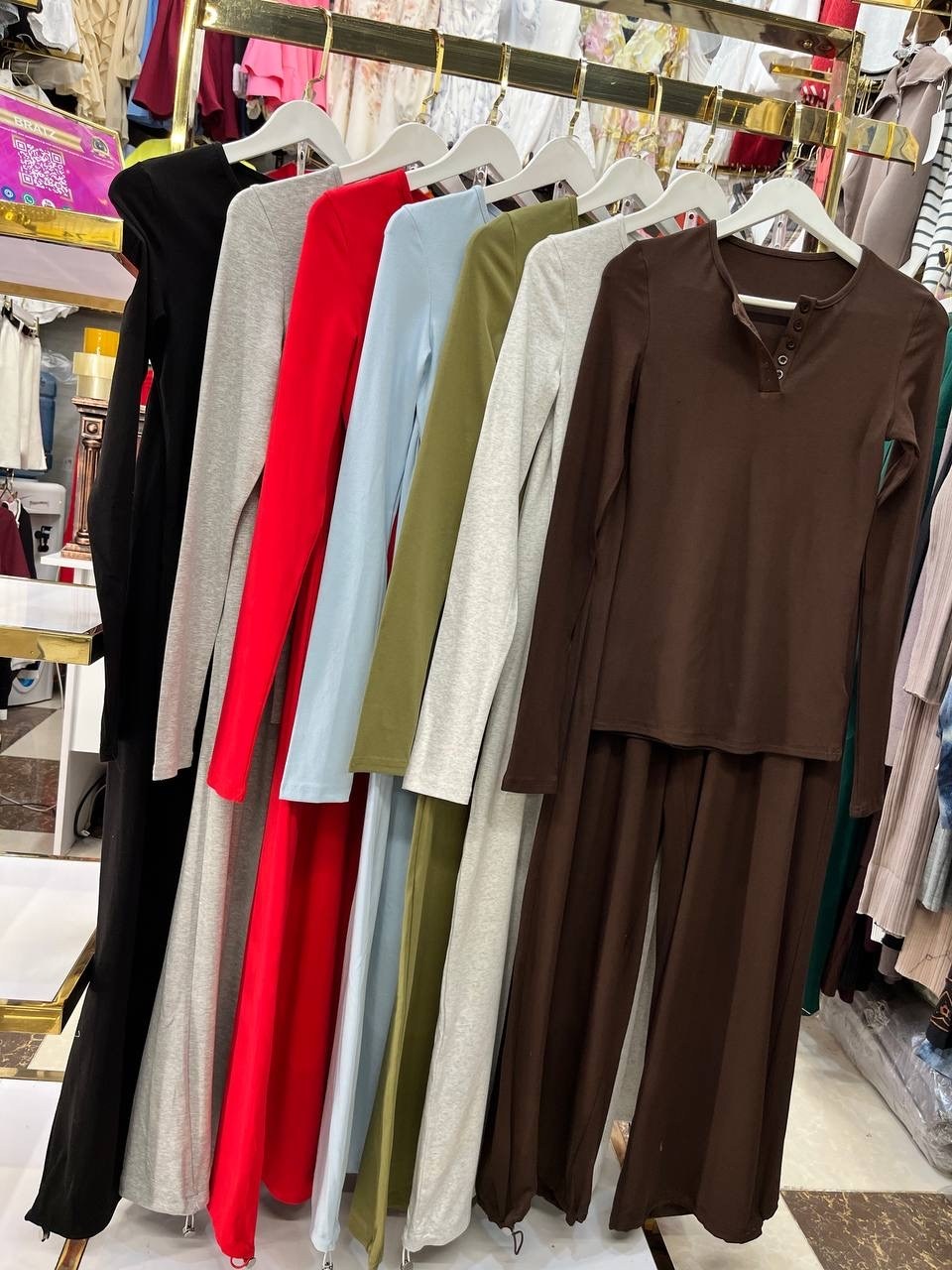 костюм dilanavip 2065 красный,трикотажные костюмы,женский костюм,костюм с брюками палаццо,костюм женский брючный