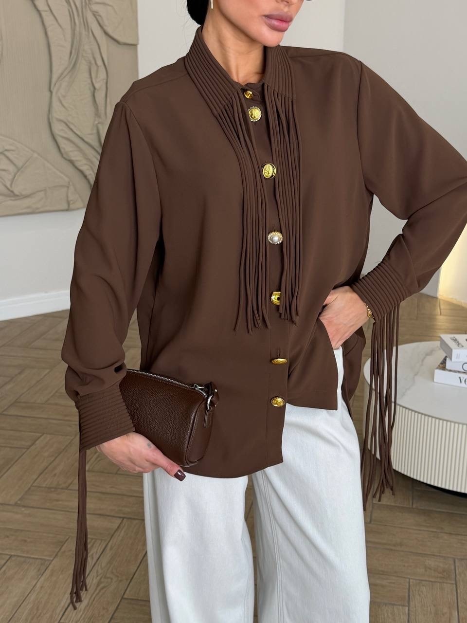 блузка стильная,модная блузка,рубашка женская,коричневая блузка,классические брюки